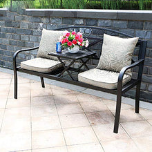 Panchine Da Balcone All'aperto, Panchine Da Terrazza Con Tavolini Regolabili, Panchine In Metallo Pressofuso Per Il Tempo Libero, Adatte Per Balcone / Veranda / Ponte (con Cuscini E Cuscini)