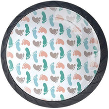 Modello di impronte di bambino verde blu Pomelli per Porta Set di 4 Pomelli per Mobili Manopole per Cassetti Cucina Armadio Vetro