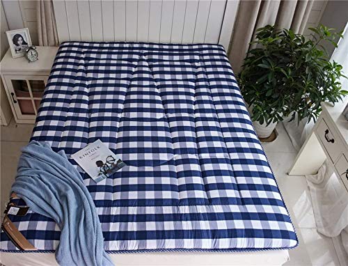 LJYY Tappetino Antiscivolo Spesso 6 cm, Letto futon Tradizionale Queen-King-Blu 120x200 cm (47x79 Pollici)