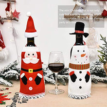 STOBOK 2 Pezzi Copri Bottiglia di Vino di Natale Mini Cappello di Natale Vino Topper E Grembiule Pupazzo di Neve di Natale Porta Argenteria di Natale Decorazione Bottiglia di Champagne