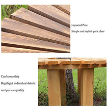 Panchina in legno massello per esterni con terrazza sul cortile, Anello intorno alla panchina dell'albero del giardino dell'albero, Panca curva resistente alle intemperie senza schienale
