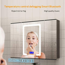 Specchietto retroilluminato per bagno a LED, retroilluminato per bagno intelligente con interruttore a sfioramento + Appannamento rapido + Bluetooth + Illuminazione di bellezza + Display digitale