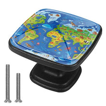 Animali del mondo Pomelli per Porta Set di 4 Pomelli per Mobili Manopole per Cassetti Cucina Armadio Vetro
