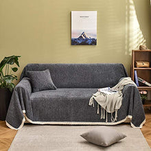 ZJXSNEH Copridivano Semplice in Tinta Unita,Fodera Antiscivolo all-Inclusive,Fodera per Divano,Divano Letto,Ciniglia Grigio Scuro 45x45cm (Fodera per Cuscino Senza Anima)