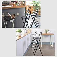 FACC Sgabello da Bar Pieghevole, Sgabello Alto 60 Cm, Sgabelli da Bar Nero, Sedie da Bar Esterno, con Schienale, Coprigambe Antiscivolo, può Sopportare 125 kg, per Casa, Cucina E Ristorante