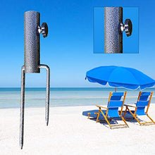 Hpory Supporto per ombrellone da giardino, con picchetto in metallo, per terrazzo, per ombrellone, diametro del foro 3,5 cm, in metallo, per balconi