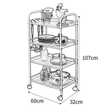 YIN YIN Carrello per Ripiani Carrello ripiano ， Scaffale in Metallo Moda indossabile Comodo Multi-Strato Mobile da Cucina Comodo Passeggino da Bagno, Bianco 2 Dimensioni Carrello a rulli