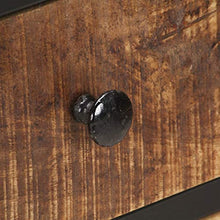 Tidyard Credenza 85x30x80 cm in Legno Massello di Mango Grezzo,con Un'anta, Due Cassetti e Un Ripiano