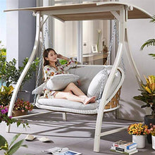 HLZY Grande aliante all'aperto con Supporto, Sedie a Battente all'aperto con Cuscini e Cuscini, Princess Swing Bed Garden Swing Outdoor Swing Seden Banco