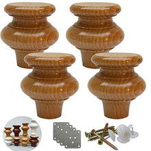 Piedi da cucina a forma di zucca in legno massiccio, per comodini da cucina, per comò divano o poltrona, ottomani, confezione da 4 (colore di legno, dimensioni: 8 cm)