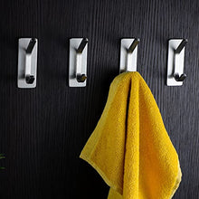 Ruicer Ganci Adesivi - Ganci Porta Asciugamani Ganci Appendiabiti Gancio Acciaio Inox per Bagno e Cucina, 4 Pezzi