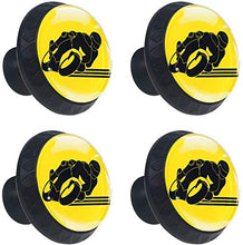 Sagoma Moto Racing Pomelli per Porta Set di 4 Pomelli per Mobili Manopole per Cassetti Cucina Armadio Vetro
