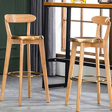 Sgabello da bar WGZ in legno massello sgabello alto sgabello Clubhouse sedia posteriore bar sedia moda (colore legno)