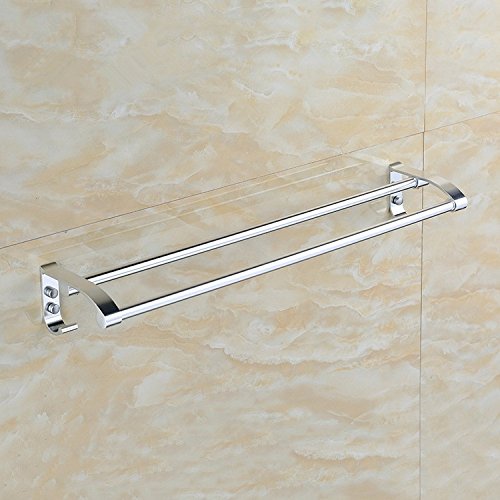 MBYW Portasciugamani Moderno Portasciugamani Elegante per Il Bagno di Moda Spazio in Alluminio Doppio portasciugamani Solido Bagno di Spessore mensola Bagno Singolo palo Lunghezza Luce 60CM