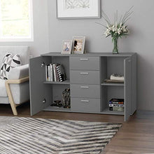 Lasamot Credenza Mobile Laterale Armadio da Cucina Costumista Mobilia Armadio Multiuso Mobiletto del Bagno Truciolare Grigio 120 × 35,5 × 75 cm