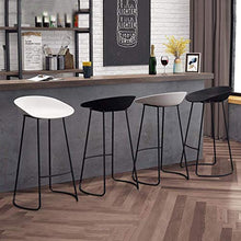 DFREW Sgabelli Nordic Ferro Battuto Fashion Bar Sgabello Sedia Della Cucina Della Casa Di Svago Caffè Reception Sgabello Alto (Altezza Seduta: 75Cm),Nero