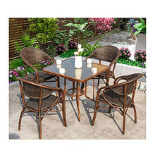 HLZY Tavolo in Vimini in Rattan mobili in Patio e Set Sedia, Arredamento per Esterni Ratan Mobili per mobili in Vetro Tavolino da caffè Conversazione per Giardino all'aperto