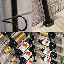 Porta bottiglie da vino da Parete,Barra Stile Retrò Industriale Obliquamente Inserito Espositore per Vino 12 Bottiglie/Nero / 195cm