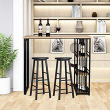 WOLTU Set Mobili da Bar Tavolo con 2 Sgabelli Alti Bancone per Cucina in Acciaio Legno BT26hei+BH130sz-2