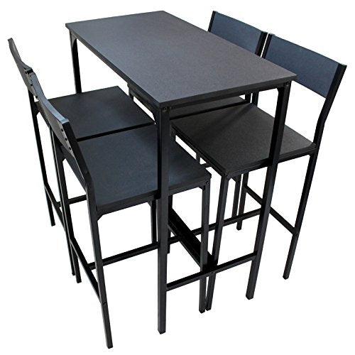 yelloo Set Tavolo E 4 SGABELLI Soggiorno arredo casa Design Bar Set H.96cm LIGNANO