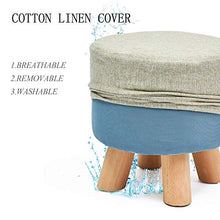 lovehouse Piazza Pouffe Footsgabello,Imbottita Poggiapiedi Pouf Biancheria Imbottito Cuscino Posto A Sedere,Soggiorno Camera Giardino Sgabello Sedia con 4 Legno Gambe Marrone 29x29x25cm