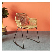 zvcv Sedia da Pranzo Intreccio Sedia in Rattan per Il Tempo Libero Moderna casa Semplice Balcone Patio Esterno Terrazza Sedia con Schienale in Metallo (LXWXH: 53Cmx54Cmx78Cm)
