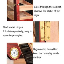 100 Sigari Raffreddamento Humidor Household Sigaro Idratante Governo Cedar Cigar Locker Tre Piani Dello Spazio Glass Cabinet Igrometro Esterno ( Color : Red , Size : 33.4*29*49cm )
