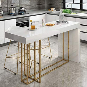 BTTNW Tavoli da Pub Tavolo da Bar Home Bar Model Room Soggiorno Portico Open Island Table Adatto A Ristoranti E Bar (Colore : White, Size : 120x40x100cm)
