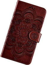 Robinsoni Cover Compatibile con LG K30 2019 Case Scintillare Glitters Lucido Portafoglio Libro Custodia 3D Mandala Stampato Pelle PU Libretto Cover Retro Foglio Flip Magnetica Caso, Marrone