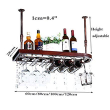Durevole Soffitto Portabottiglie Vino Capovolto Appeso Decorazione Pendente Di Cristallo Porta Bicchiere Di Vino Multifunzione Ganci Cremagliera Bar Maggiordomo Distributore Di Vino Legno Acrilico Cre