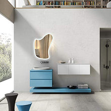 Specchio da Bagno a LED a Parete a Specchio a Specchio Design Poligonale HD Specchio Argento Touch Control Smart Anti-Fog Specchio da Trucco a LED