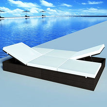 vidaXL Lettino da Sole in Polirattan Marrone Giardino Terrazzo Sdraio Spiaggia