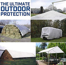 Telone resistente impermeabile in polietilene impermeabile resistente con occhielli per mobili da giardino, capanna, trampolino, legno, auto, campeggio o giardinaggio, impermeabile 3,85 x 2,9 m