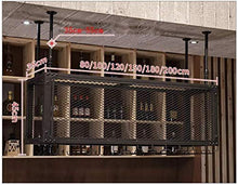 KDMB Portabottiglie Europeo da Appendere Griglia in Ferro Ripiano a soffitto Portabottiglie Portabottiglie e Bicchieri da Appendere Telaio Portabottiglie a 2 Strati (Dimensioni: 100x35x45cm)