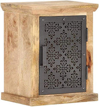 Comodino con Il Portello Laterale Comodino Tavolino Telefono del Basamento for Il Soggiorno Camera da Letto 40x30x50 cm Solid Mango Legno Hyococ