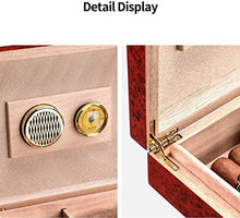 Stoccaggio Viaggi Legno di Cedro Black Box Desktop, Cigar Humidor con igrometro e umidificatore Convenienza (Color : Cherry)