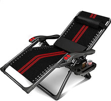 CDFC Sedie Pieghevoli Individuale Sedia da Pranzo Siesta Siesta Multifunzionale Letto Nero e Rosso Portable Lazy Beach Sedia Sedia Pennosa con Doppio Roller Massaggio Dispositivo (Dimen