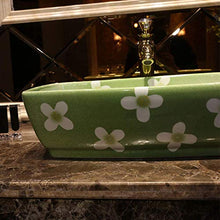 WEHOLY Lavabo in Resina Lavabo da Incasso Ovale in Pietra Naturale Lavabo Rettangolare Retro Creativo Jingdezhen Ceramica Hotel Lavabo antispruzzo