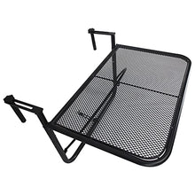 Outsunny Tavolino da Appendere alla Ringhiera del Balcone Regolabile in Altezza Ferro 60 x 56.5 x 45 cm Nero