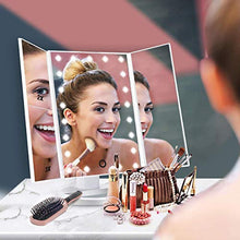 XXYWJF Specchio da trucco con luci, specchio cosmetico a 21 LED, ingrandimento 2x 3x, controllo touch, doppio alimentatore, portatile, rotazione libera