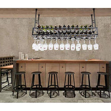 YWYW Portabottiglie per Vino Bar KTV Espositore per Vino da Appendere Portabicchieri Creativo a Doppio Bicchiere per Uso Domestico Portabicchieri a Testa in Giù (Dimensioni: L120 * W30CM)