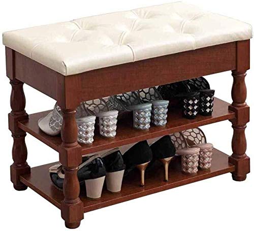 YANG del Pattino tormenta di Legno Solido Corridoio Cambio banco di Scarpe con l'ammortizzatore di sede Guardaroba Imbottito poggiapiedi casa Pouf Ottomana, Carico Massimo 200kg, 100x35x46cm
