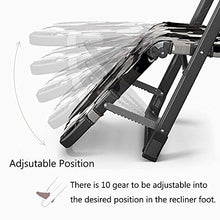 JFFFFWI Gravity Chairs Sedia a Sdraio Pieghevole Sedie a Sdraio Oversize per Esterni, Sedia a Sdraio reclinabile Imbottita Regolabile Beach Garden Patio