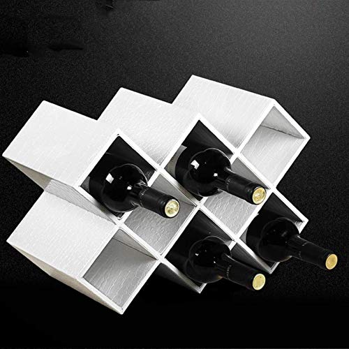 LHQ-HQ Controsoffitto Forma di Legno di bambù Wine Rack - Supporto di Legno del controsoffitto armadietto del Vino Bagagli Stand Cantina, Bottiglia di Table Top Wine Bagagli Slot for 8 Bottiglie.