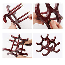 Scaffale da vino in legno, per 6 bottiglie, design compatto, adatto per bar, casa, ristoranti, colore nero 5