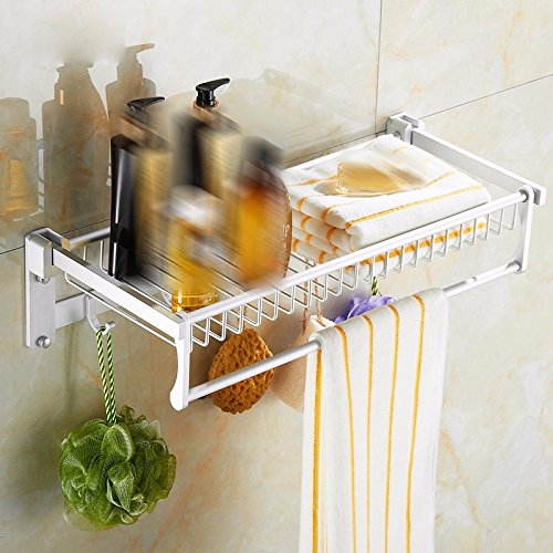 MBYW Portasciugamani Moderno Minimalista Portasciugamani Elegante per Il Bagno di Moda Portasciugamani da Bagno con mensola portasciugamani Pieghevole in Alluminio  Adatto per Bagno,Cucina, Ufficio