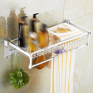 MBYW Portasciugamani Moderno Minimalista Portasciugamani Elegante per Il Bagno di Moda Portasciugamani da Bagno con mensola portasciugamani Pieghevole in Alluminio  Adatto per Bagno,Cucina, Ufficio