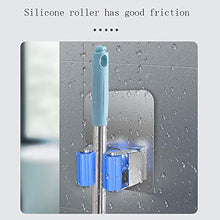 ZXCASDF Gancio Mop Clip Manufatto Acciaio Inossidabile Esente da Chiodo Parete Cremagliera del Panno Scopa Volante-Punzone Forte Bagno WC Fisso Immagazzinaggio A Rulli Antislittamento,Blu