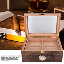 Liukouu Portasigari, Portatile 120 Sigari Grande capacità Scatola per Sigari in Legno Leggero Ermetico Scatole di Sigari con Umidificatore per Gli Amanti dei Sigari