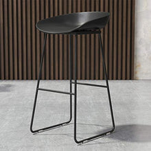 LIYIN-Sedie Sedia da Pranzo Sgabelli Alti Sgabello da Bar Nero in Ecopelle con Seduta in PP in Ferro battuto Gambe Dorate Sgabelli da Bar da Cucina per Pub, 65/70/75 cm